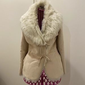 Vintage Jones of New York Beige Fur suede jacket